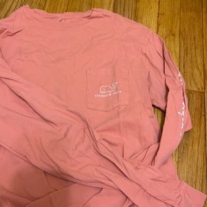 Mens vineyard vines pink cotton long sleeve (FREE SHIPPING)